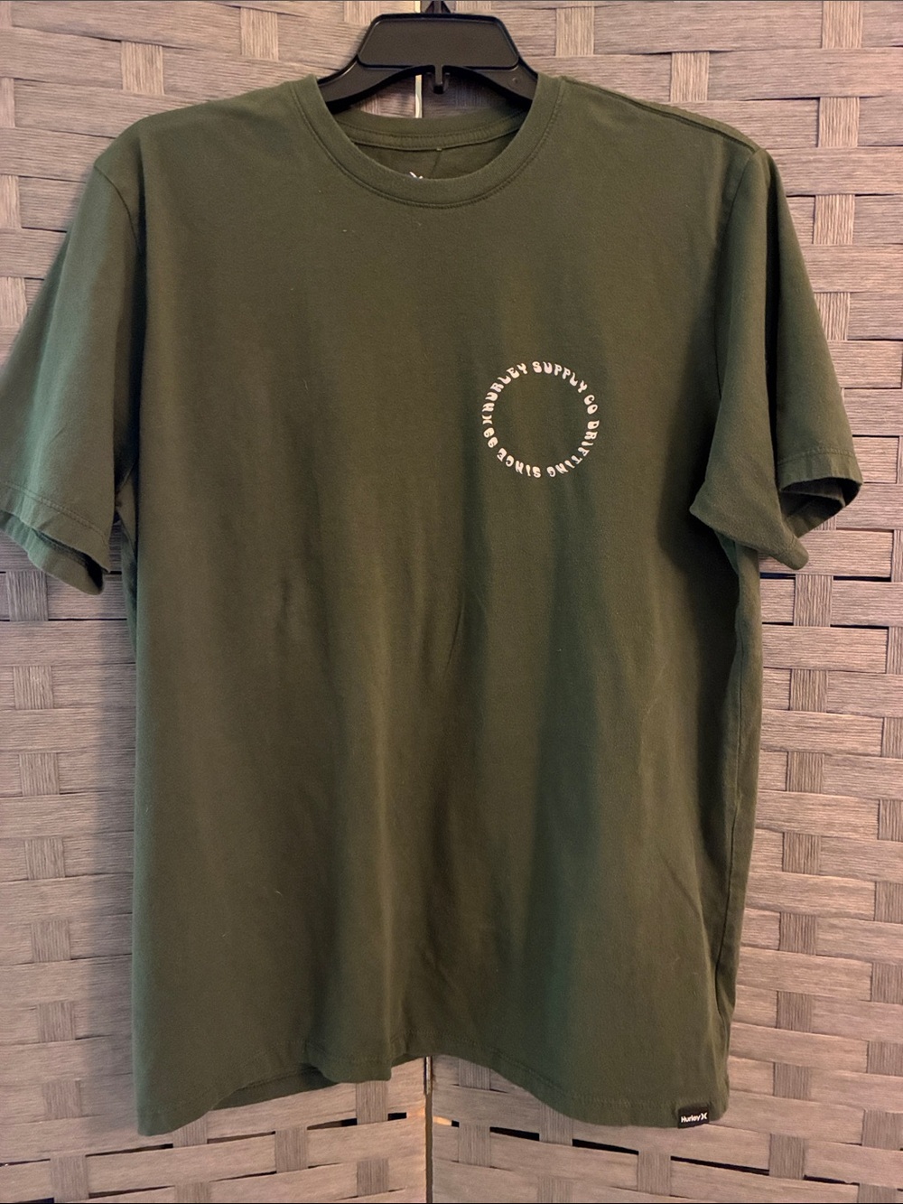 Men's Hurley Olive Green Graphic Crew Neck T-Shirt (bundle for discount)